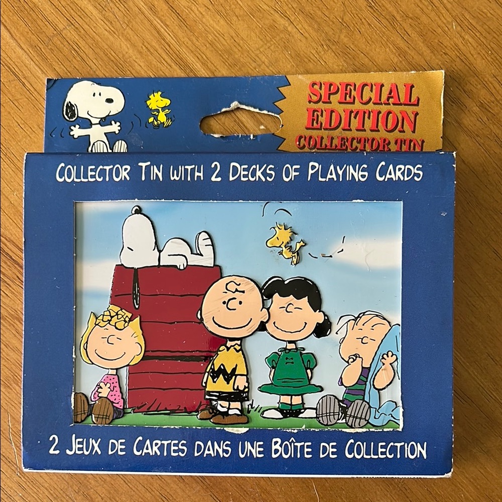 Vintage 2000 Peanuts 50th Celebration Special Edition 2 pack cards in tin